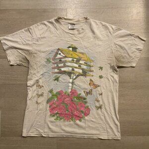 Vintage 90s Nature Birdhouse Graphic Shirt